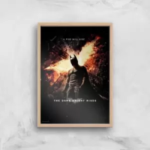 The Dark Knight Rises Giclee Art Print - A4 - Wooden Frame