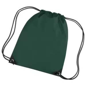 Image of Bagbase Premium Gymsac Water Resistant Bag (11 Litres) (Pack Of 2) (One Size) (Bottle Green)