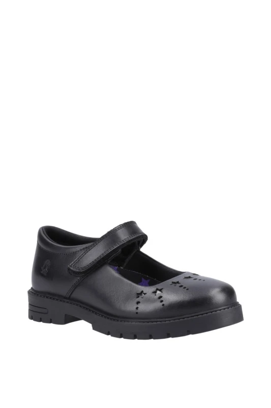 Image of Hush Puppies Girls Sabrina Junior Leather School Shoes UK Size 11 (EU 29) Black HUS910-BLACK-11