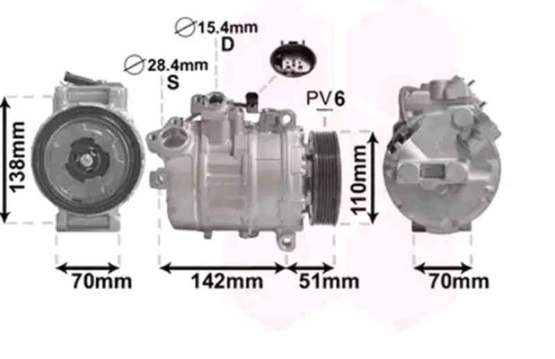 Image of VAN WEZEL 0600K417 AC Compressor PAG 46, Refrigerant: R134a Compressor,air conditioning (447)