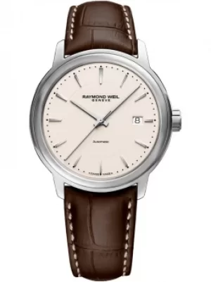 Image of Raymond Weil Maestro Brown Leather Strap Watch 2237-STC-65011