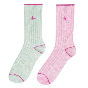 image of Jack Wills Partly Twist Multipack Boot Socks 2 Pack - Mint