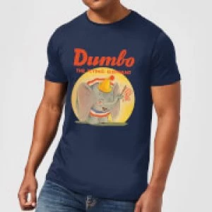 Image of Dumbo Flying Elephant Mens T-Shirt - Navy - L