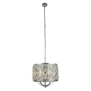 image of Bijou 5 Light Chrome Ceiling Pendant with Crystal Glass