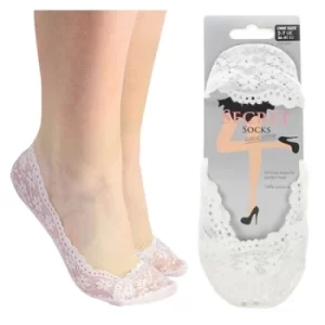 image of Secret Socks Frill Lace White