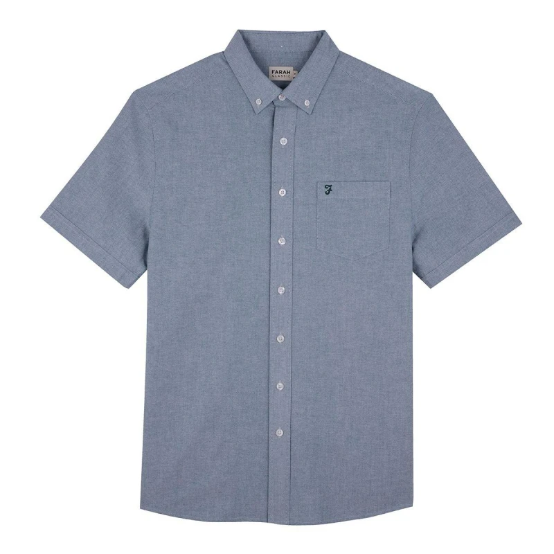 Image of Farah Drayton Short Sleeve Shirt - Green Green S