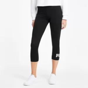 image of PUMA Essentials Logo 3/4 Womens Leggings, Black, size Small, Clothing