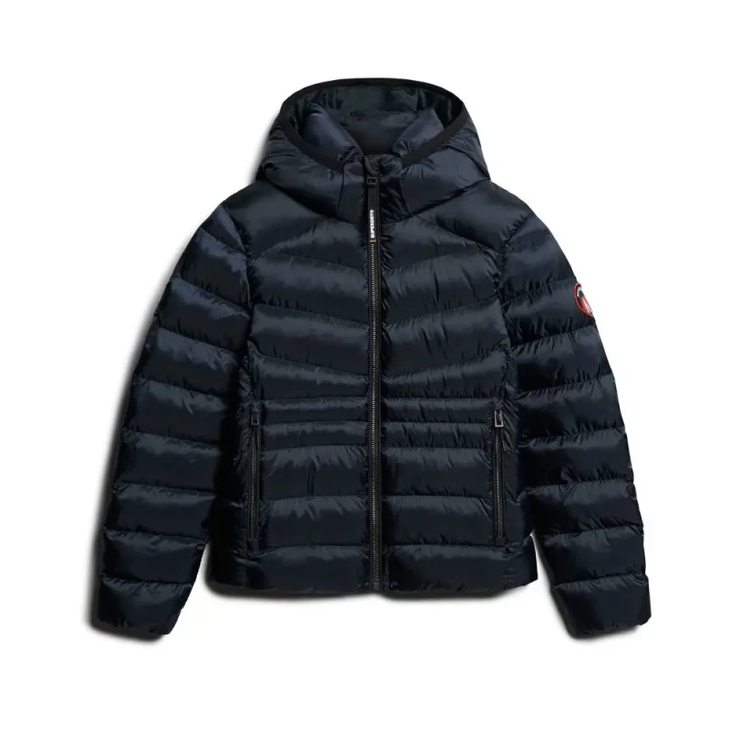 Image of Superdry HOODED FUJI PADDED JACKET womens Jacket in Marine
