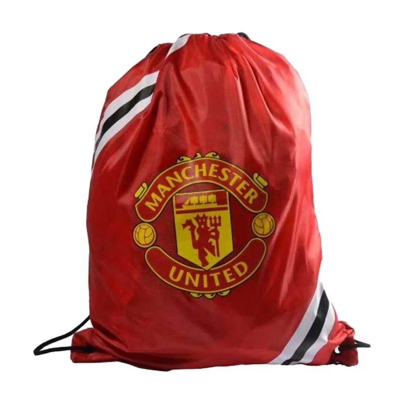 Image of Manchester United FC Manchester United FC Men Striped Drawstring Bag in Red Red One Size Male 5063852058501