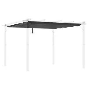 Image of Outsunny Retractable Pergola Shade Cover, Replacement Canopy Fabric for 3 x 3 (m) Pergola, Gazebo Retractable Roof, Dark Grey