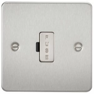 Image of 10 PACK - Flat Plate 13A fused spur unit - brushed chrome