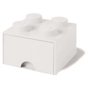 image of LEGO Storage 4 Knob Brick - 1 Drawer (White)