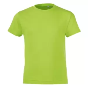 Image of SOLS Childrens/Kids Regent Short Sleeve Fitted T-Shirt (12 Years) (Apple Green)