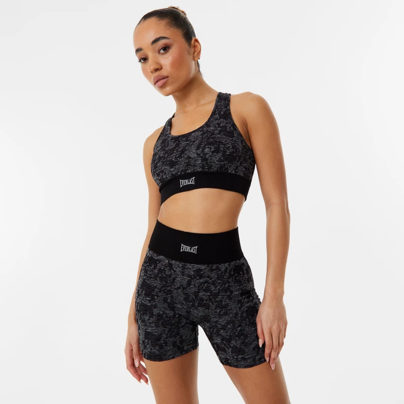 Image of Everlast Seamless Cross Back Sports Bra - Black 8