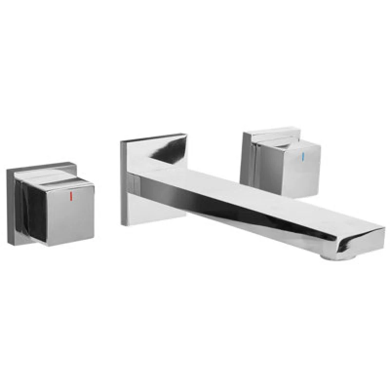 Image of Beliani Wall Mounted Basin Mixer Tap Pailon Brass Silver
