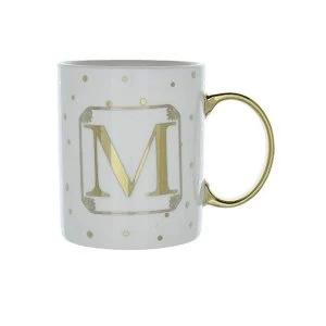 Image of Mug Initial M Patterned Gold