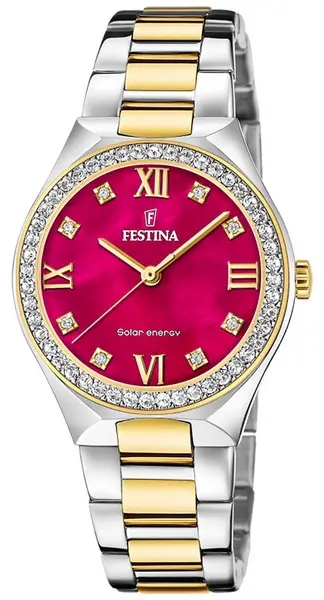 Image of Festina F20659/3 Womens Solar Energy (35mm) Red Mother-of- Watch