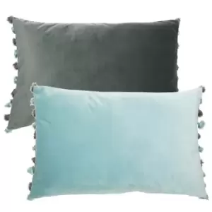 image of Malini Nappa Double Sided Cushion In Blue