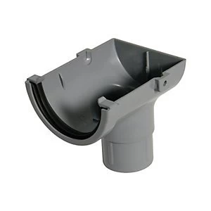 image of FloPlast ROM2G Miniflo Gutter Stopend Outlet - Grey