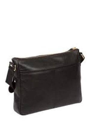 image of Pure Luxuries London Black 'Tindall' Leather Shoulder Bag