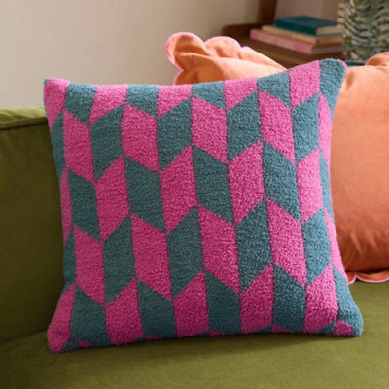 Image of Furn Olsen Geometric Cushion Size: 45cm x 45cm Multicolor Unisex 45cm x 45 cm