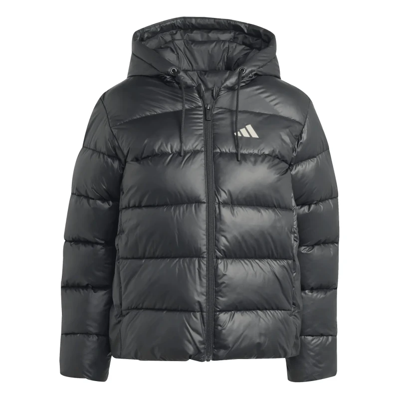 Image of Adidas Womens synthetic hooded puffer jacket adidas Essentials Climawarm Noir Female S