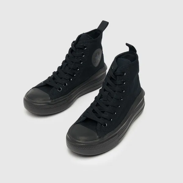 image of Converse Black all star move hi Youth trainers Black UK 5 (EU 38)