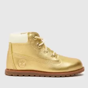 image of Timberland Gold Pokey Pine Zip Toddler Boots