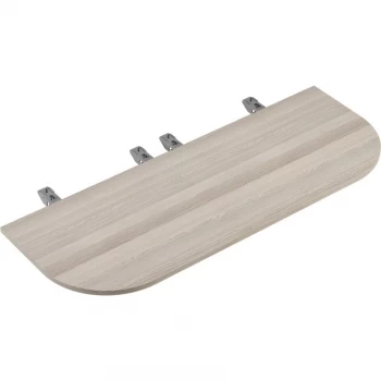 Image of 1600X600MM Bench Desk D End Meeting Point - Silver/Grey Oak