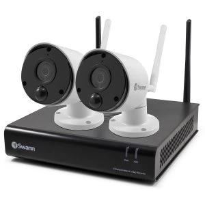 image of Swann 4 Channel WiFi Security System: NVW-490 NVR + 2 x WiFi Thermal Sensing Cameras