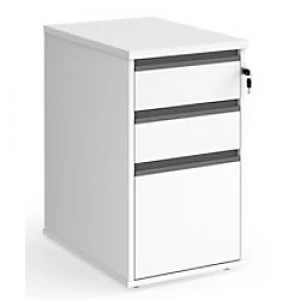 image of Dams International Desk End Pedestal with 3 Lockable Drawers Wood Contract 25 426 x 600 x 725mm White