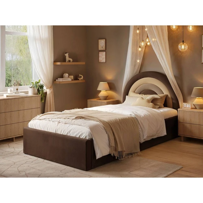 Image of Flair Ava Single Ottoman Bed in Brown Brown Unisex Single