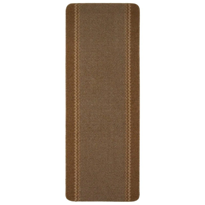 Image of THE RUGS Washable Designer Rugs & Mats Lined Bordered Design in Brown 116Br Size: 133cm x 190cm Brown Unisex 133cm x 190 cm