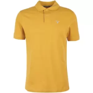 Image of Barbour Mens Tartan Pique Polo Harvest Gold Large