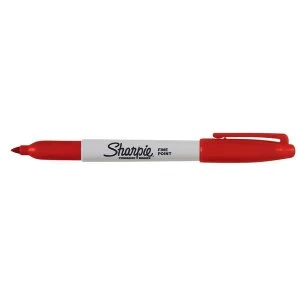Image of Sharpie Permanent Marker Fine Tip 1.0mm Line Red Pack of 12 Pens