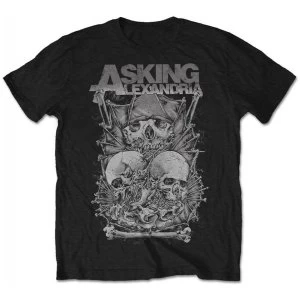 image of Asking Alexandria - Skull Stack Mens Medium T-Shirt - Black