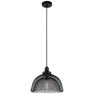 image of Italux Julienne - Industrial And Retro Hanging Pendant Black 1 Light with Metal Mesh Shade, E27