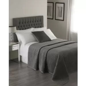 image of Riva Home Brooklands Bedspread (240x250cm) (Graphite) - Graphite