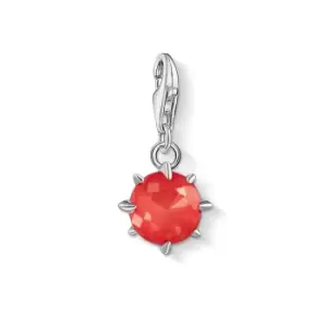 image of THOMAS SABO Silver Coral July Birthstone Charm