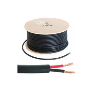 image of 100m (330 ft) Double Insulated Speaker Cable 2.01mm² Black 100V Line Volt PA System Reel Drum