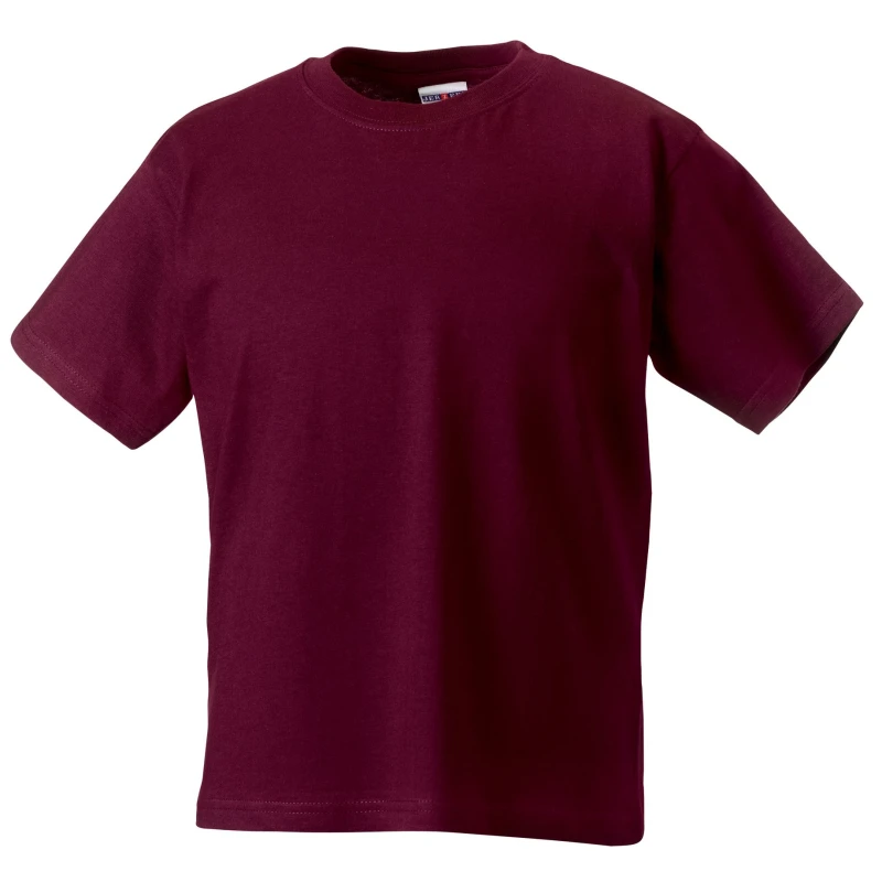 Image of Jerzees Schoolwear Jerzees Schoolgear Classic Plain T-Shirt Pack of 2 in Burgundy Size: 3-4 Years Burgundy Unisex 3-4 Years