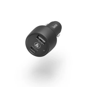 Image of CAR CHARG USB-C PD/QC 42W USB-A BK