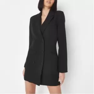 Missguided Double Breasted Flared Sleeve Blazer Dress - Black