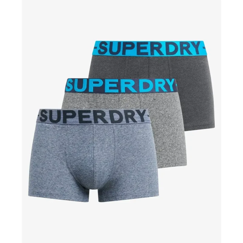 Image of Superdry Underpants Superdry (x3) Bleu Male S