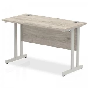 Image of Impulse 1200mm x 600mm Rectangular Silver Cantilever Leg Desk - Grey O