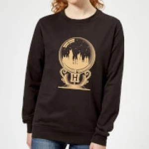 Image of Harry Potter Hogwarts Snowglobe Womens Sweatshirt - Black - M