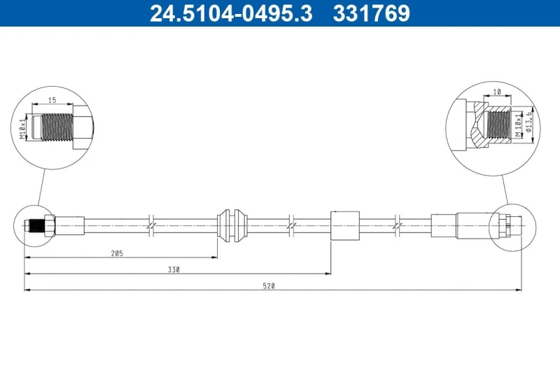 Image of Brake hose ATE 24.5104-0495.3