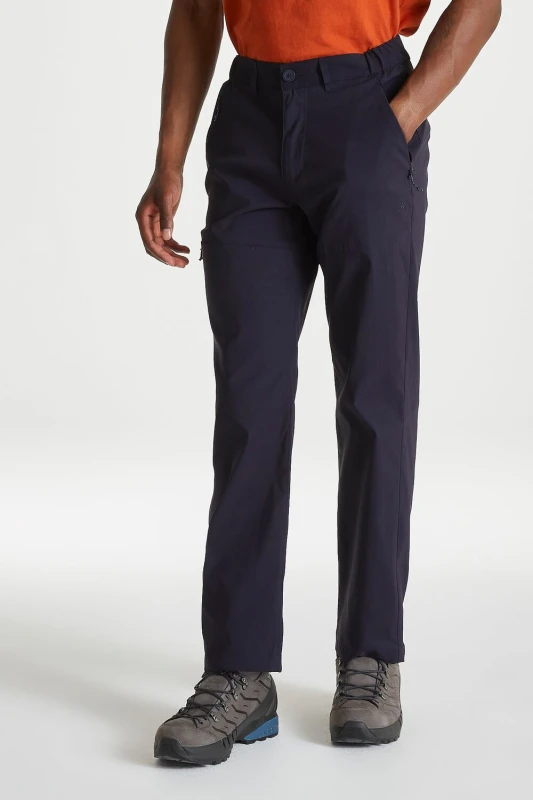 Image of Craghoppers Mens Stretch 'Kiwi Pro II' Walking Trousers in Dark Navy Size: 42R Dark Navy Male 42R