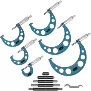 Image of Outside Micrometer Set, 0-6' Machinist Micrometer, 0.0001' Graduation Micrometer Set, 6 Pcs Machinist Tool Set, Alloy Precision Micrometer,
