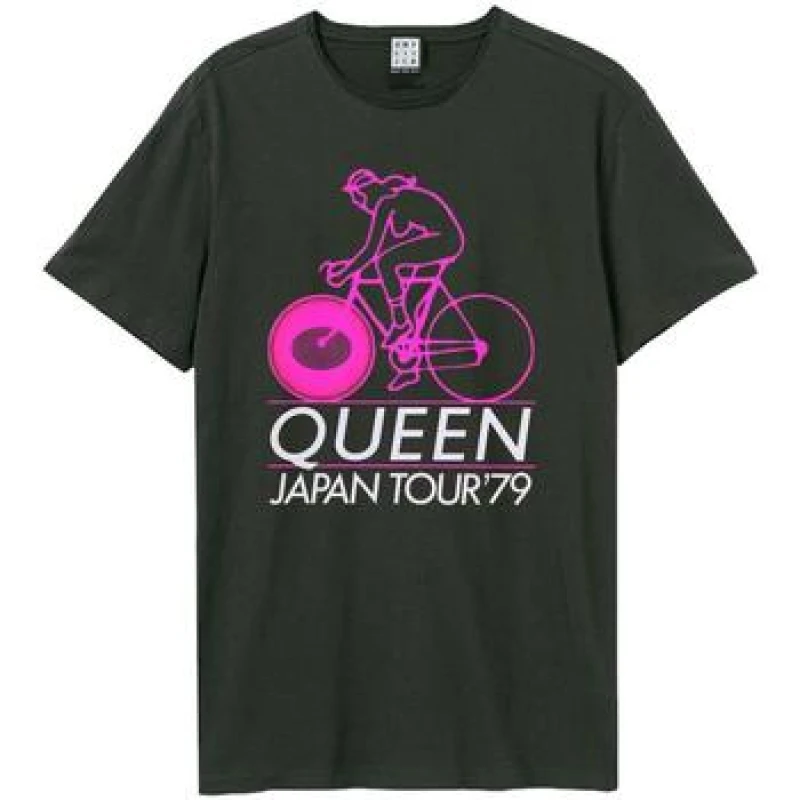 Image of Amplified Amplified Men Japan Tour 79 Queen T-Shirt in Charcoal Size: X-Small Charcoal XS Male 5063527283795